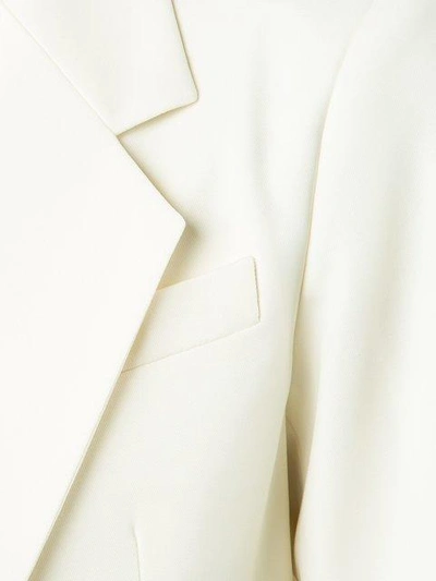 Shop Maison Margiela Deconstructed Lapel Blazer - White