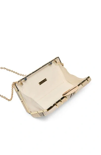 Dolce Vita Multi Panel Frame Clutch In Brown