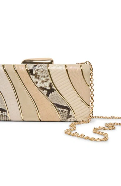 Dolce Vita Multi Panel Frame Clutch In Brown