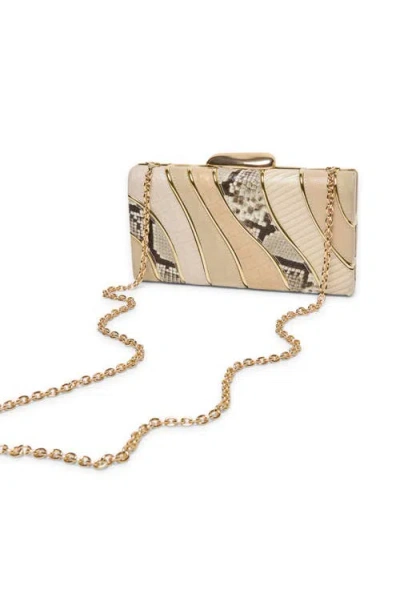 Dolce Vita Multi Panel Frame Clutch In Brown