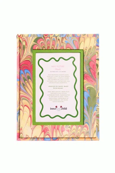 Inner Child Hand-marbled Picture Frame In Multi