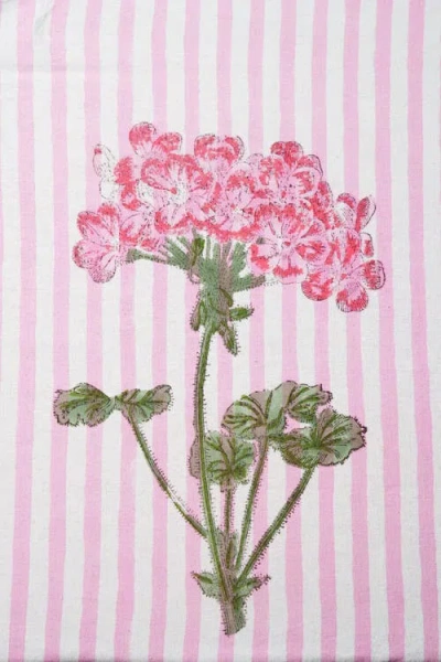 Inner Child Pink Hydrangea Blockprint Tablecloth In Pink