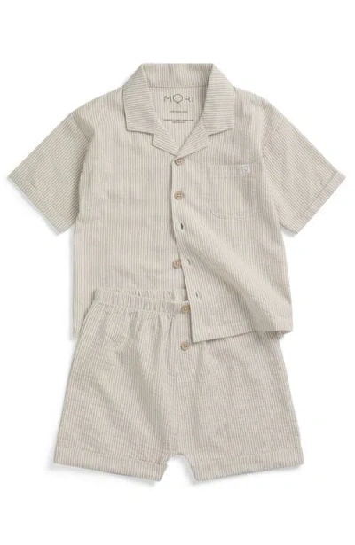 Mori Stripe Woven Shirt In Multi