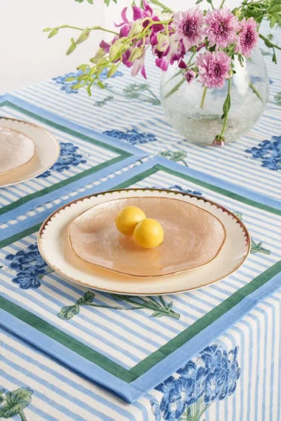 Inner Child Hydrangea Blockprint Tablecloth In Blue