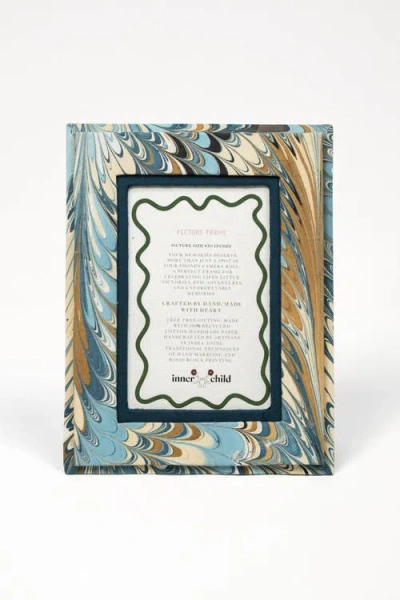 Inner Child Hand-marbled Picture Frame In Multi