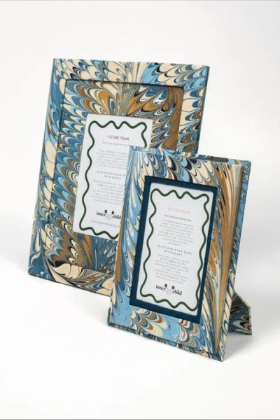 Inner Child Hand-marbled Picture Frame In Multi