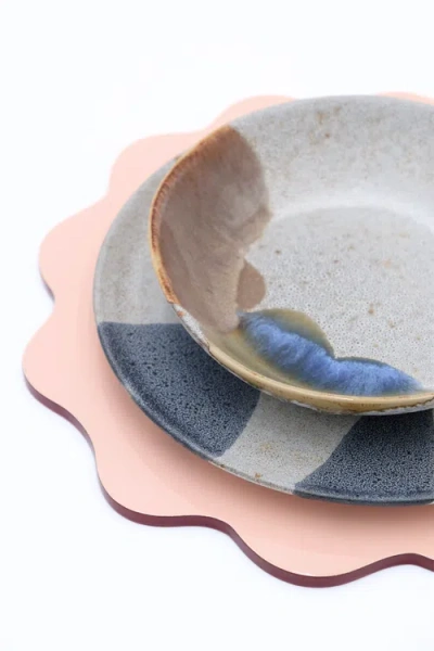 Inner Child Scalloped Lacquerware Placemats In Pink