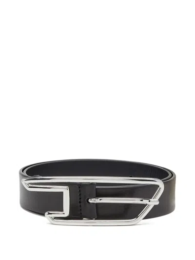 Diesel 2 Cm Ceinture En Cuir Pull-up In Black