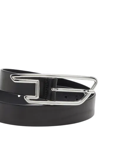 Diesel 2 Cm Ceinture En Cuir Pull-up In Black