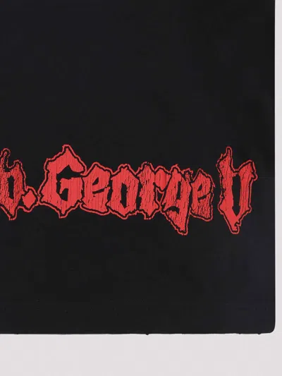Balenciaga Medium Fit Graphic Crew Neck T Shirt In Black