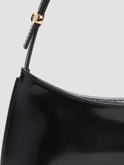 Jacquemus Versatile Shoulder Bag Adjustable Strap Smooth Finish In Black