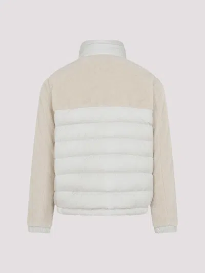 Moncler Mistral High Collar Quilted Zip Pockets Coat In Multi