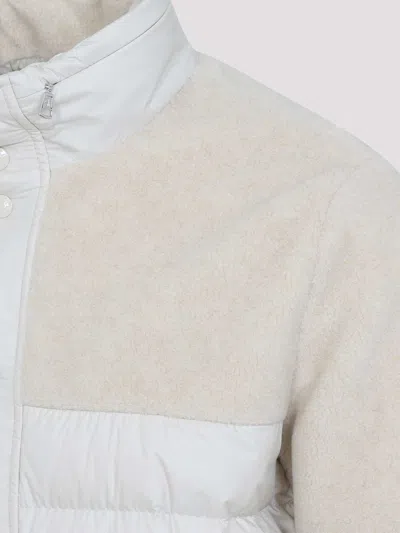Moncler Mistral High Collar Quilted Zip Pockets Coat In Multi