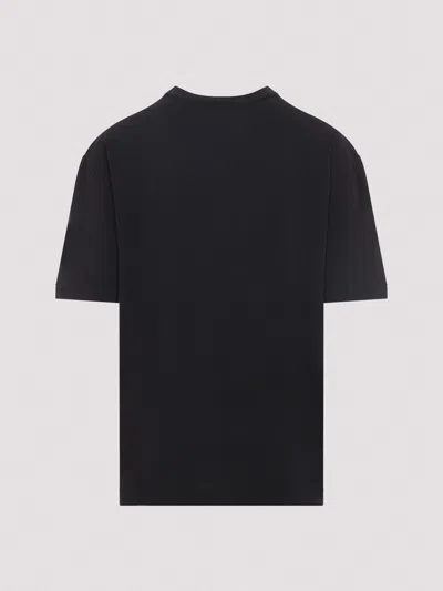 Maison Margiela Classic Black T-shirt With Round Neckline And Short Sleeves In Black