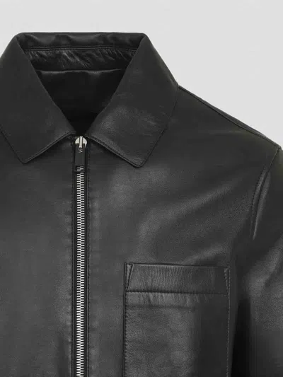 Yves Salomon Black Solid Jacket In Black