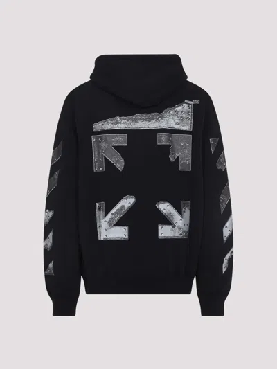 Off-white French Cotton-terry Hoodie In Black