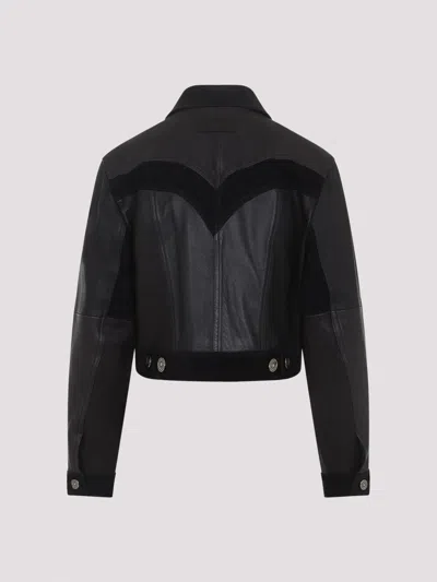 Versace Leather Jacket In Black