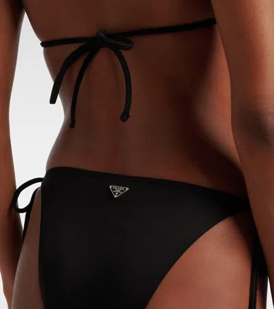 Prada Low-rise Bikini Bottoms In Black