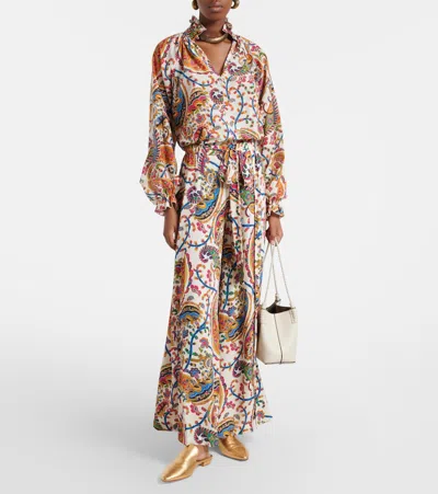 Etro Paisley Pleated Maxi Skirt In Multi
