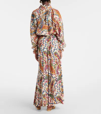 Etro Paisley Pleated Maxi Skirt In Multi