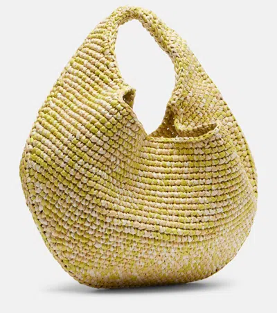 Khaite Olivia Medium Raffia Top-handle Bag In Yellow