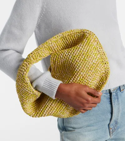 Khaite Olivia Medium Raffia Top-handle Bag In Yellow