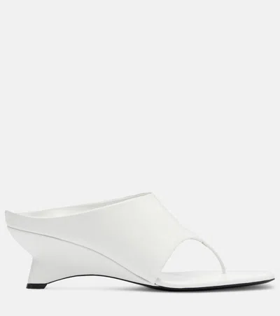 Khaite Marlow 55 Leather Mules In White