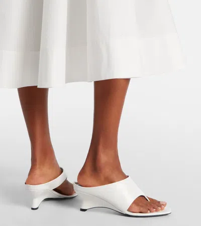 Khaite Marlow 55 Leather Mules In White