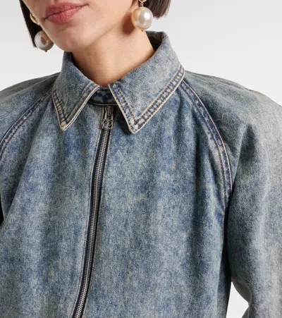 Magda Butrym Denim Blouson Jacket In Blue