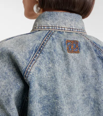 Magda Butrym Denim Blouson Jacket In Blue