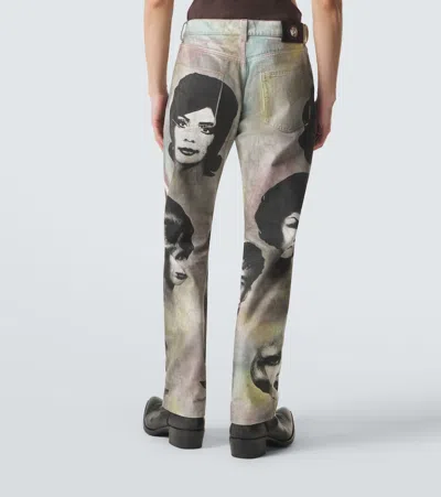 Versace Printed Straight Jeans In Multi