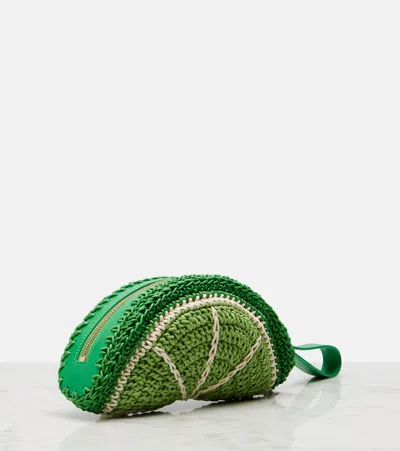 Chloé Chloe Tropicus Lime Braided Waxed Cord Clutch In Green