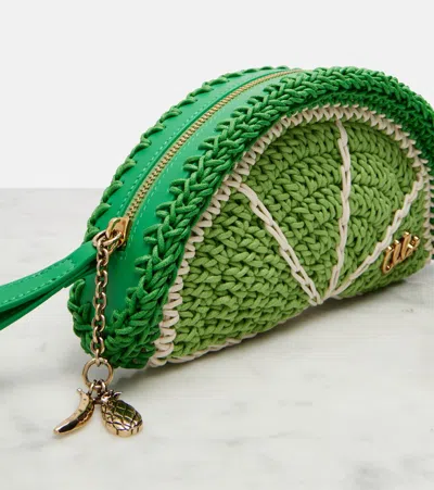 Chloé Chloe Tropicus Lime Braided Waxed Cord Clutch In Green