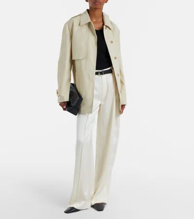 Vince Satin Wide-leg Pants In Neutral