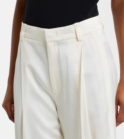 Vince Satin Wide-leg Pants In Neutral
