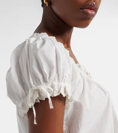 Doen Dôen Nera Embroidered Cotton Top In White
