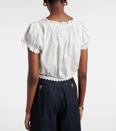 Doen Dôen Nera Embroidered Cotton Top In White