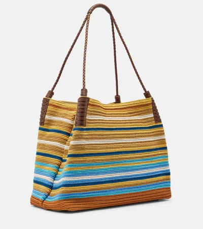 Etro Libra Medium Striped Tote Bag In Multi