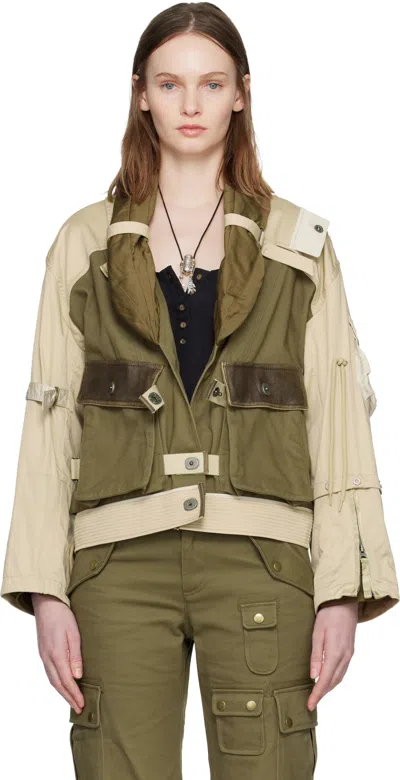 Isabel Marant Julissa Leather-trimmed Organic Cotton Jacket In Multi