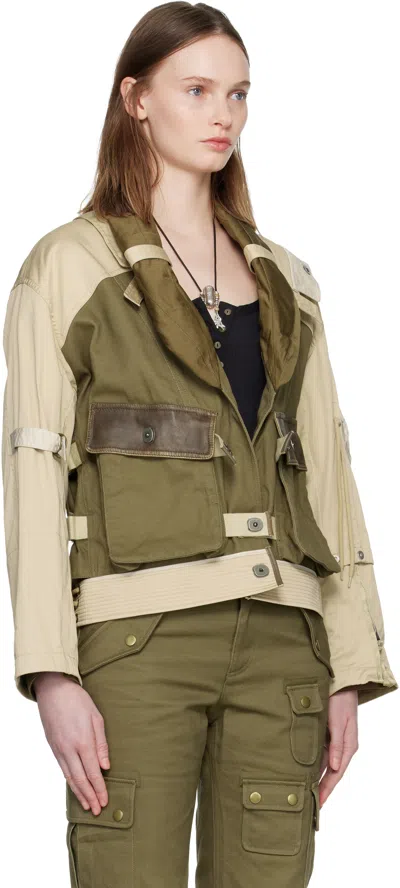 Isabel Marant Julissa Leather-trimmed Organic Cotton Jacket In Multi