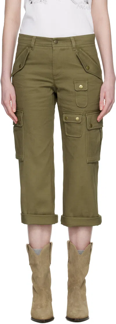 Isabel Marant Womens Khaki Josine Cargo-pocket Cotton Trousers In Multi