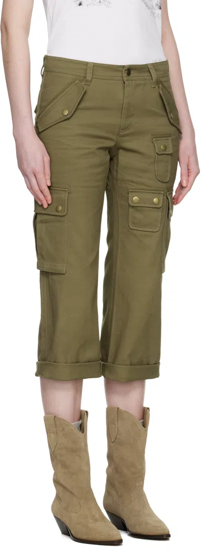 Isabel Marant Womens Khaki Josine Cargo-pocket Cotton Trousers In Multi
