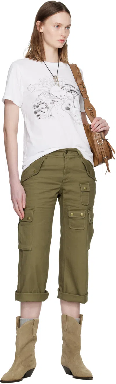 Isabel Marant Womens Khaki Josine Cargo-pocket Cotton Trousers In Multi