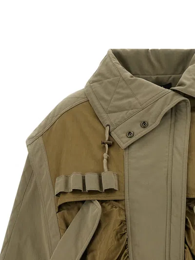 Balmain Utility Bomber Jacket Elasticated Hem Pockets In Green