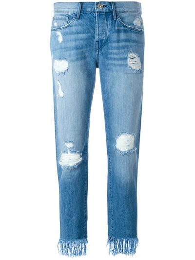 3x1 Wm3 Crop Fringe Jeans In Blue