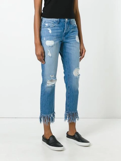 Shop 3x1 Wm3 Crop Fringe Jeans In Blue