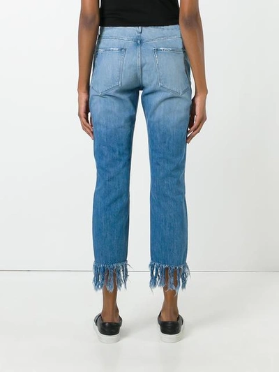 Shop 3x1 Wm3 Crop Fringe Jeans In Blue