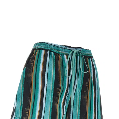 Pinko Chic Mini Shorts With Unique Stripe Print In Multi