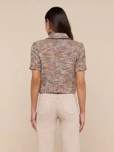 L'agence Chita Jacket In Rainbow Tweed In Brown