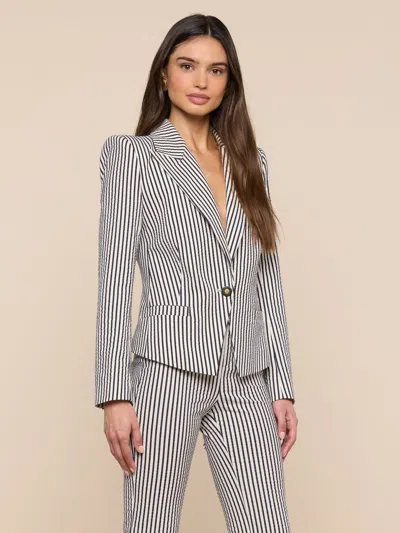 L'agence Misa Short Single Breasted Blazer In White